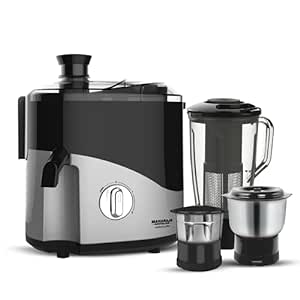 Maharaja Whiteline Plastic Odacio Plus 550 Watts Juicer Mixer Grinder With 3 Versatile Jars