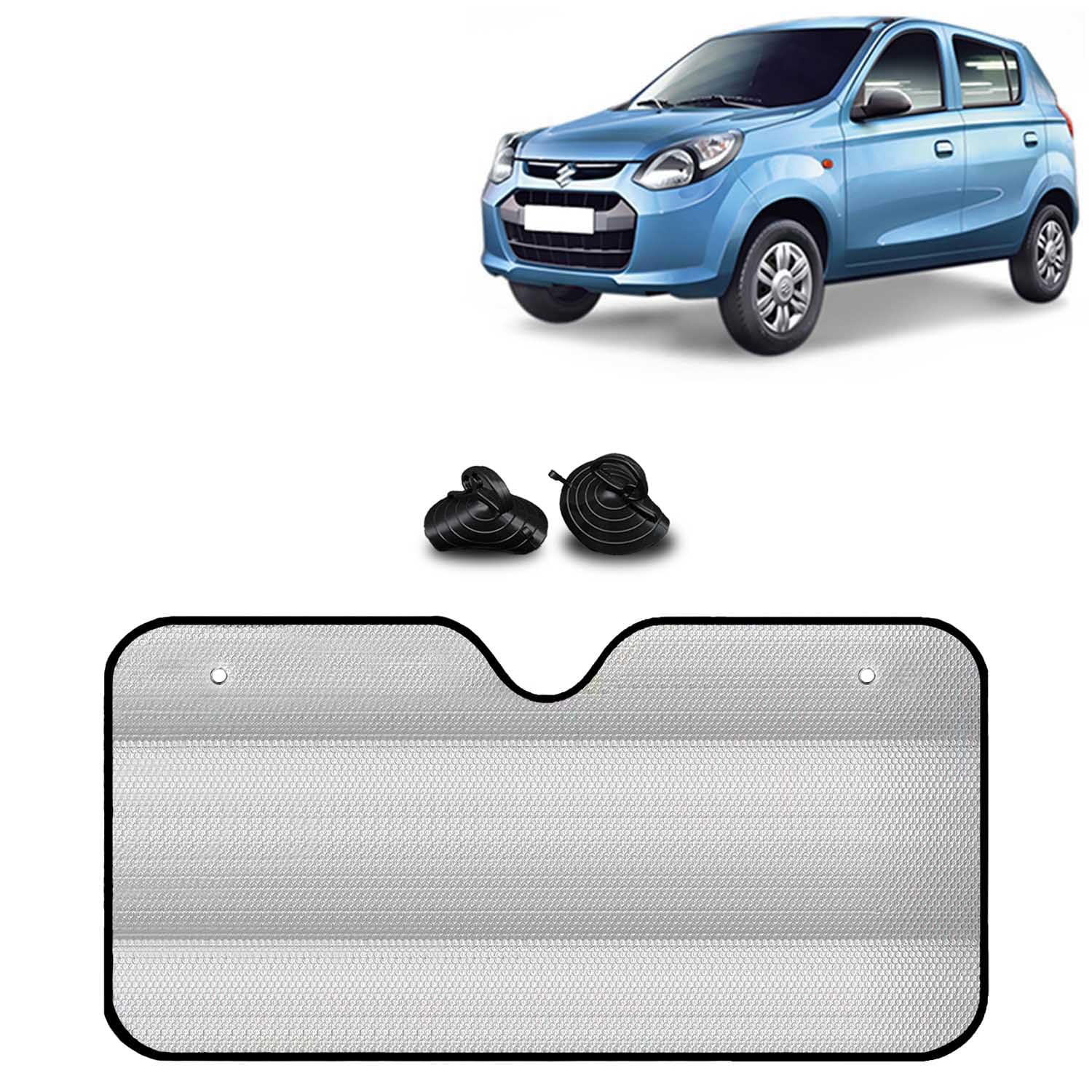 KINGSWAY® Car Window Foil Curtain Sticky Sun Shade Compatible with Maruti Suzuki Alto 800