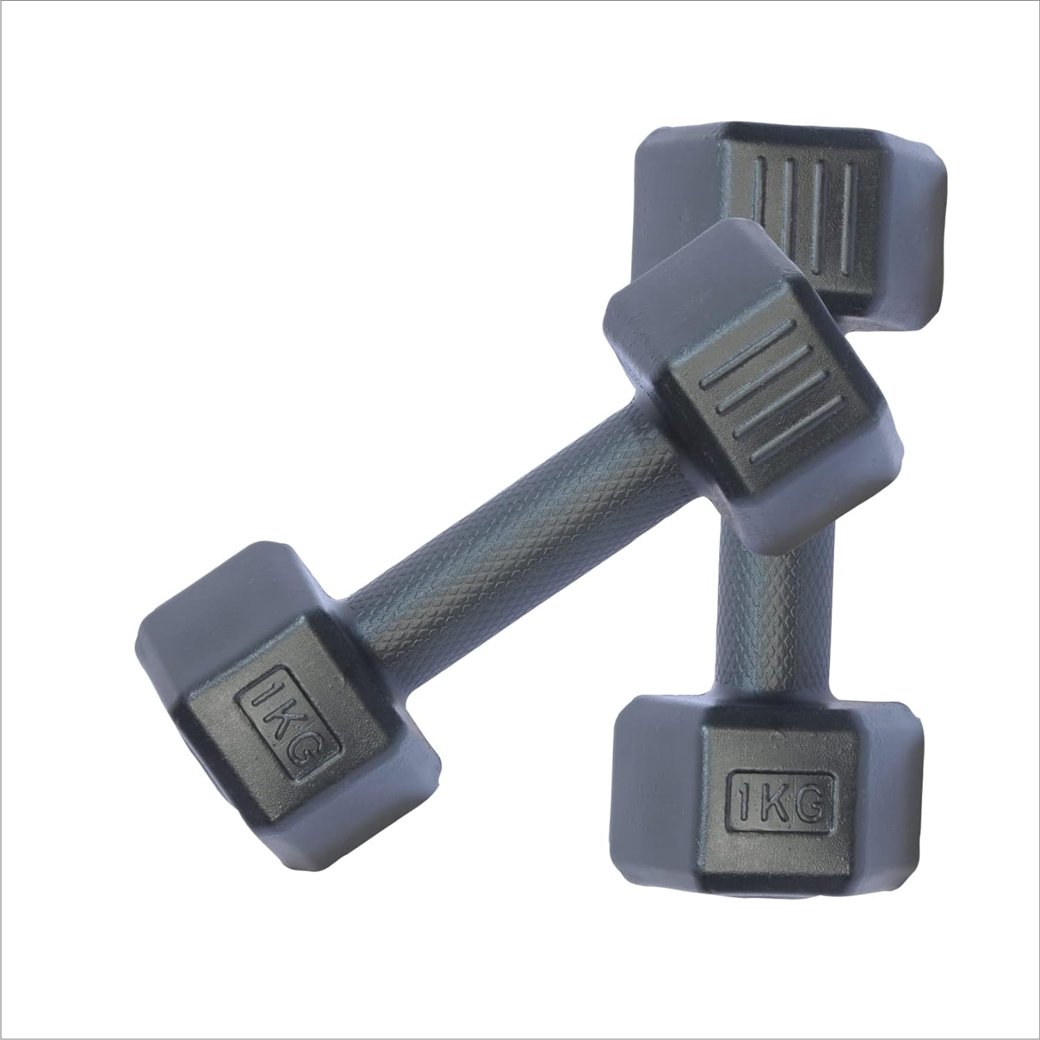 ARTINO 1Kg Pair Hexa PVC Dumbbells Set For Home Gym, Exercise & Fitness Dumbbell