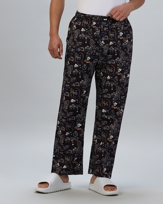 Men’s Black All Over Printed Pyjamas